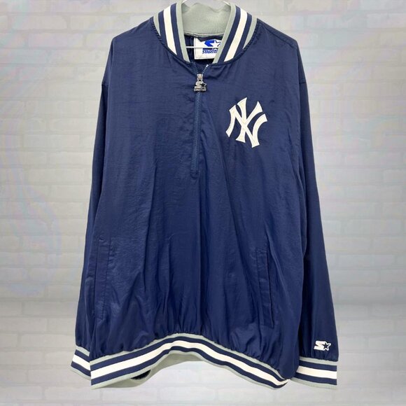Vintage Starter New York Yankees Pullover Jacket | 90s MLB Windbreaker Size 2XL - Picture 1 of 5